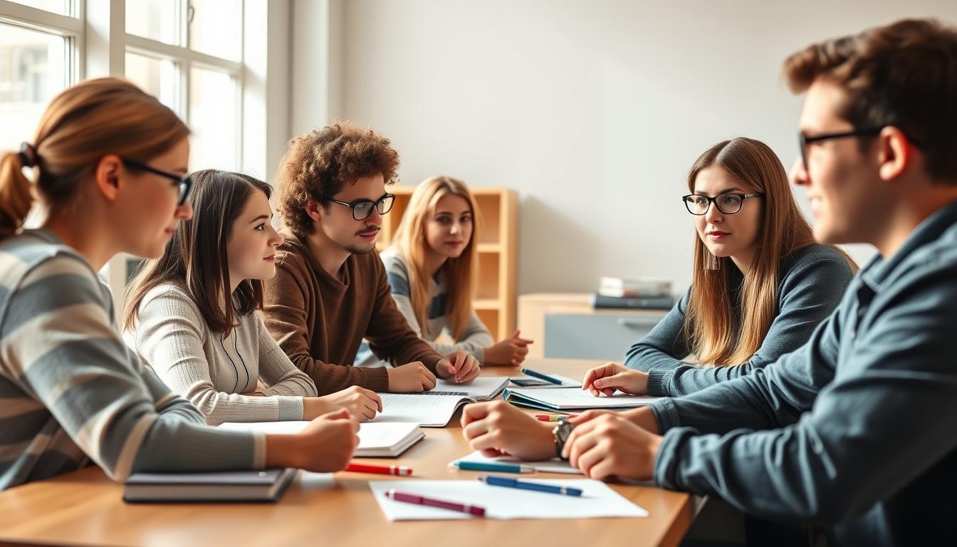 Students collaborating in study space