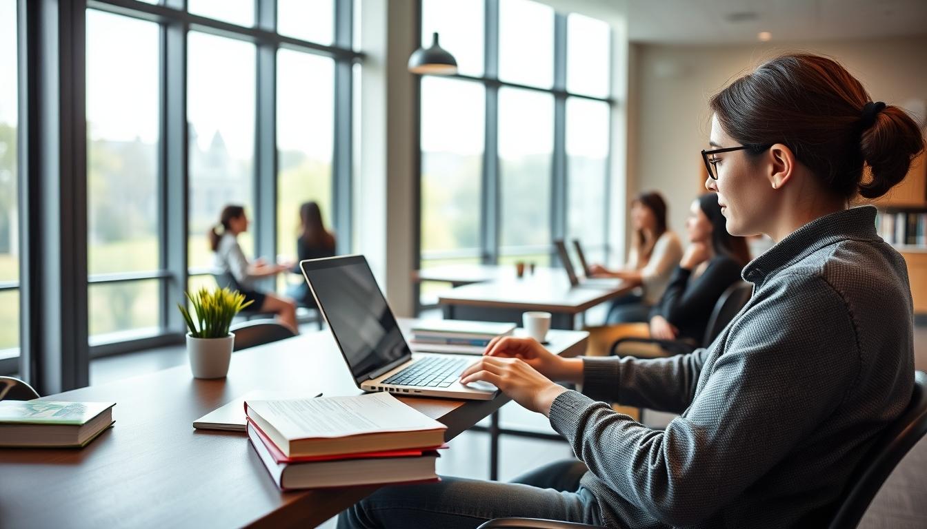 University campus and scholarly atmosphere in London