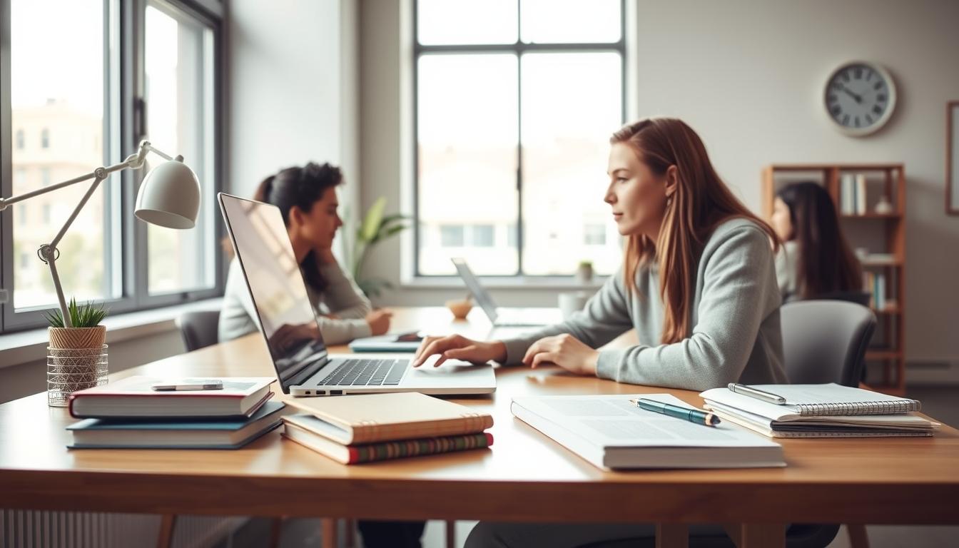 Students working in research laboratory